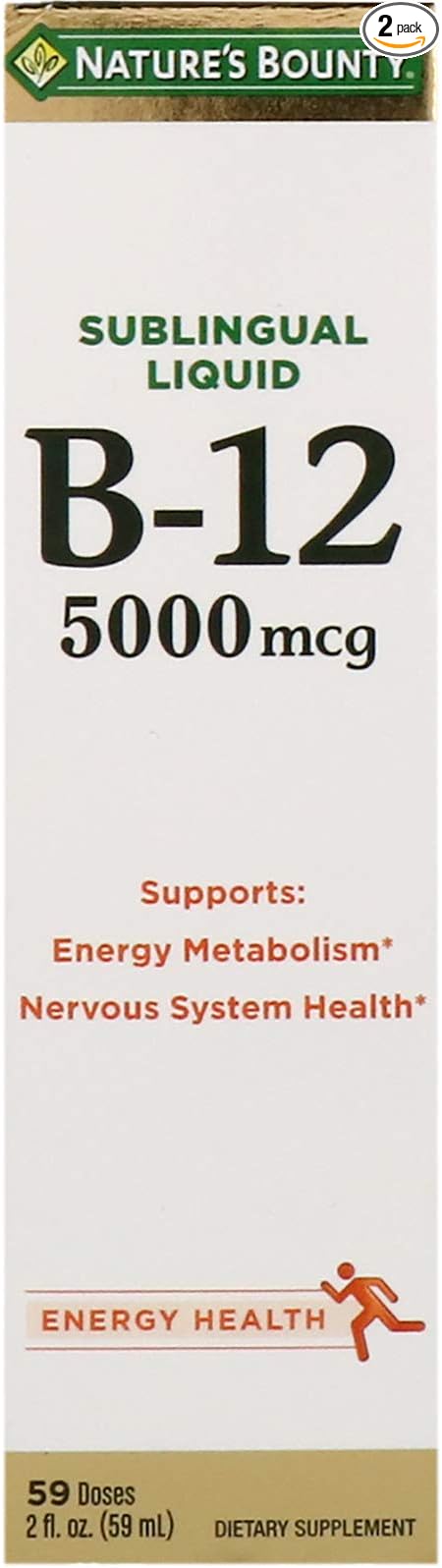 Naturals Bounty Vitamin B-12 Liquid 5000 mcg 2 Fl Oz