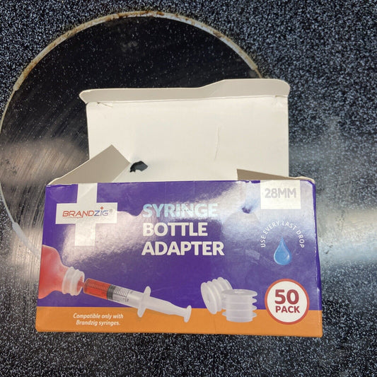 Oral Syringe Adapter Plug 50Ct, 1 Box Each, By BrandZig