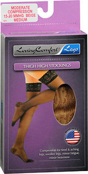 Scooter Accessories Thigh-High Stockings Lace 15-20 Mmhg Beige Ss Medium