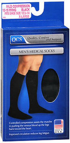 Scooter Accessories Men's Compression Socks 10-15 Mmhg Black X/L