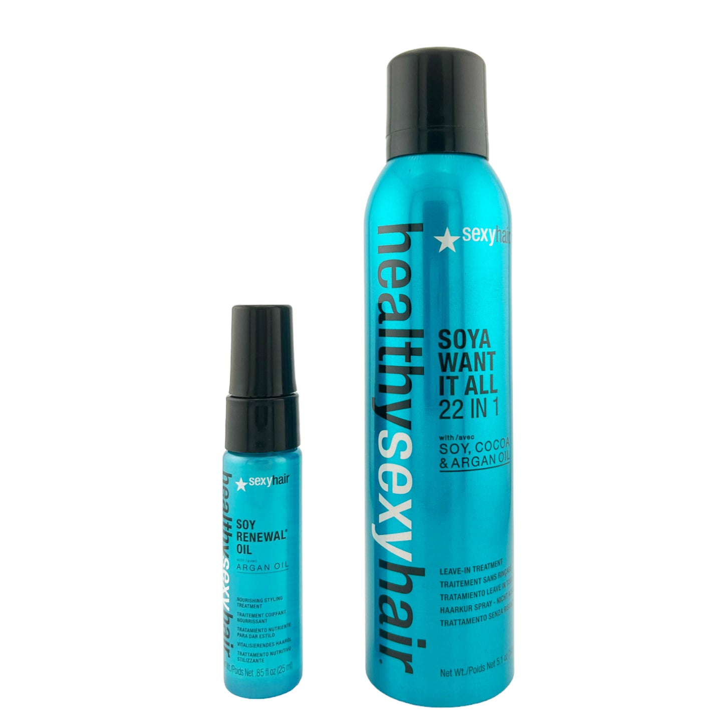 Healthy Sexy Soya Want It All 22 n 1, 5.1 Oz & Soy Renewal Oil .85Oz, 1 Set Each By Sexy Hair