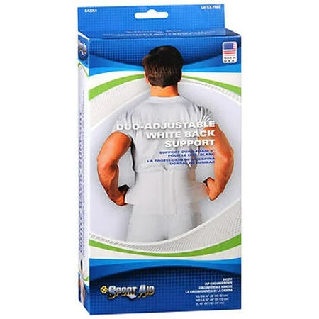 Sport Aid Duo-Adjustable Back Support Medium & Large White