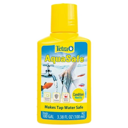 Tetra AquaSafe Aquarium Water Conditioner Makes Tap Water Safe 3.3OZ, 1 Each, By Tetra