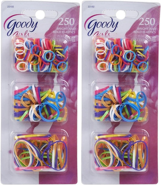 Goody Women's Classic Polyband Multi-color Elastics, 250 Ct., 1 Pack Each, By Sanford