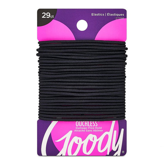 Womens Ouchless Black 2mm Elastics, 29 Ct