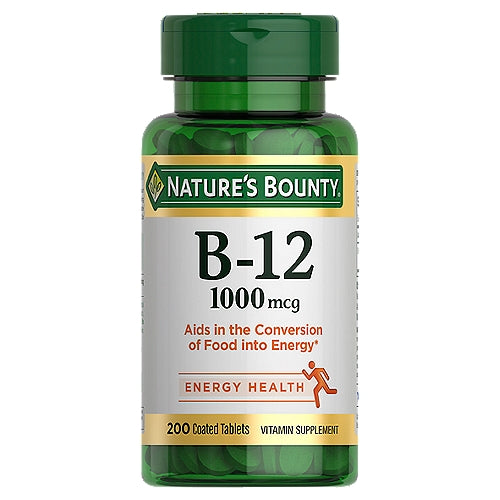 Nature's Bounty Vitamin B-12 1000mcg Tablets, 200 Ct