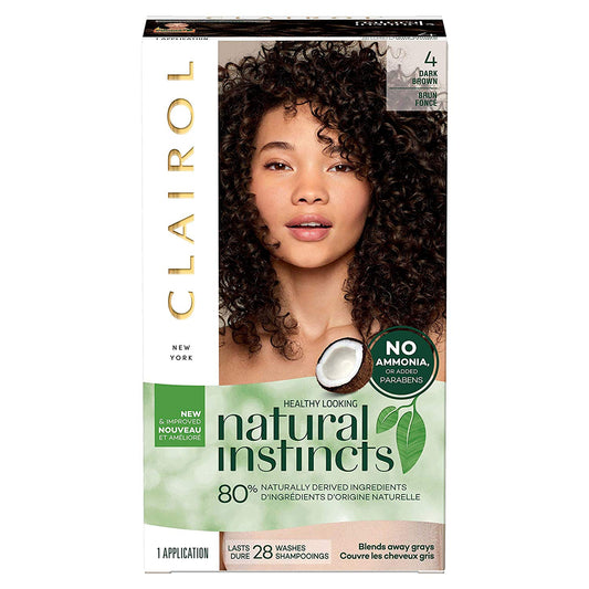 Clairol Natural Instincts Hair Color, 28 Nutmeg, Dark Brown, 1 Kit