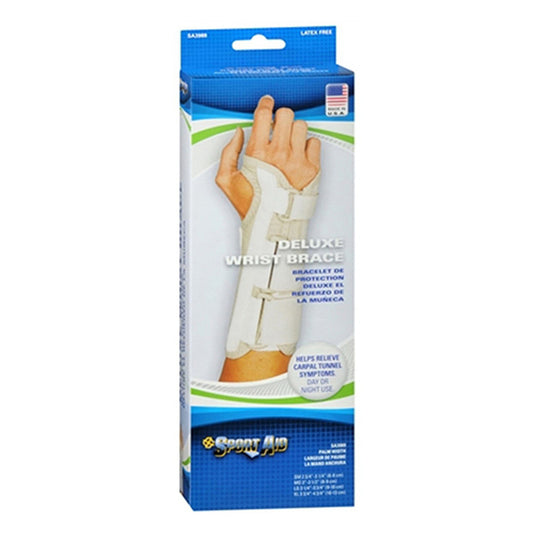 Sportaid, Wrist Brace Deluxe, Left, Beige, Small, Size: 2.75 - 3.25 In, 1 Each, By Sportaid