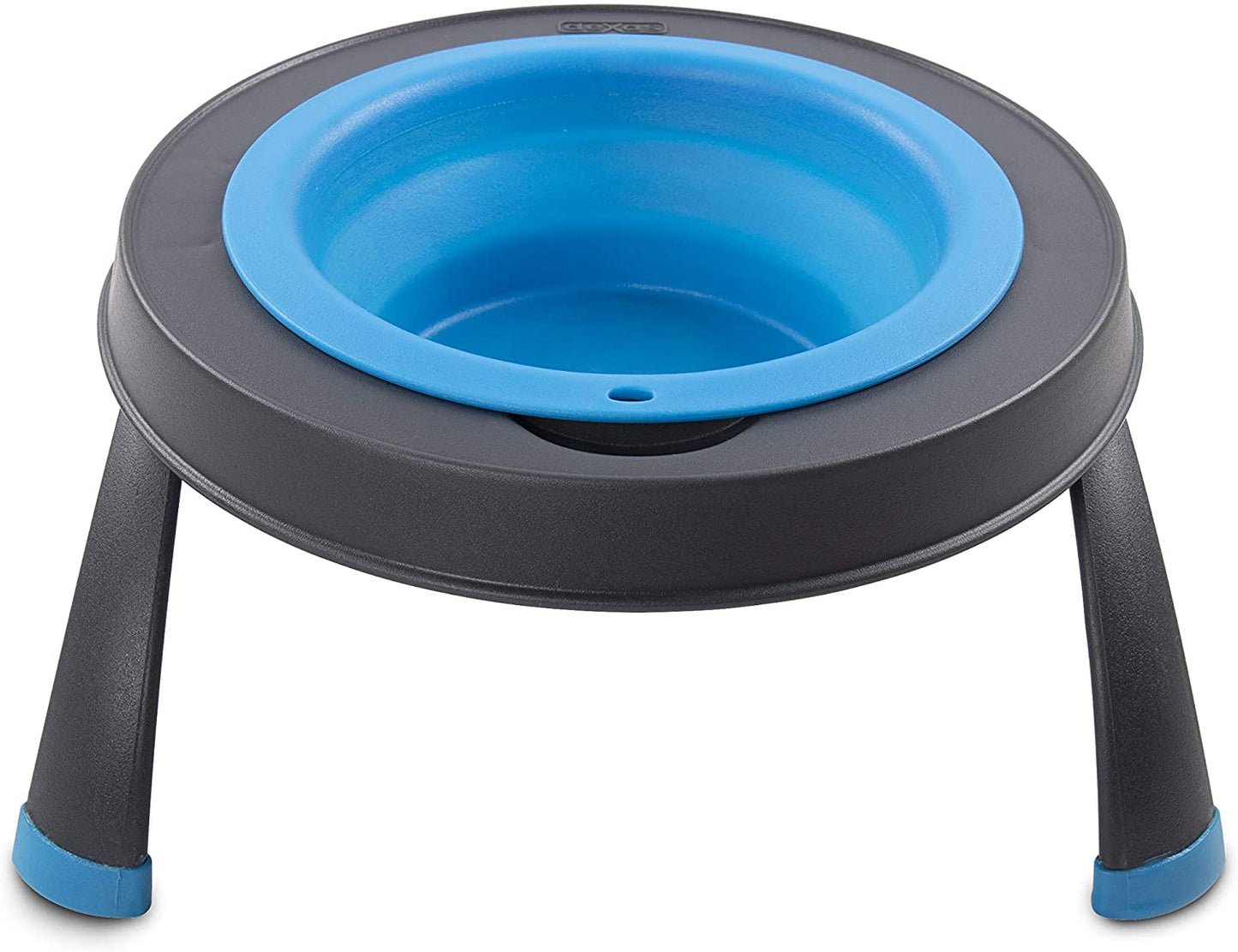 Dexas Pets Single Elevated Pet Feeder/Pet Bowl, 4 Cup Capacity, Pro Blue