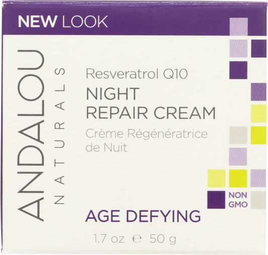 Andalou Naturals Resveratrol Q10 Night Repair Cream (6/1.7 Oz)