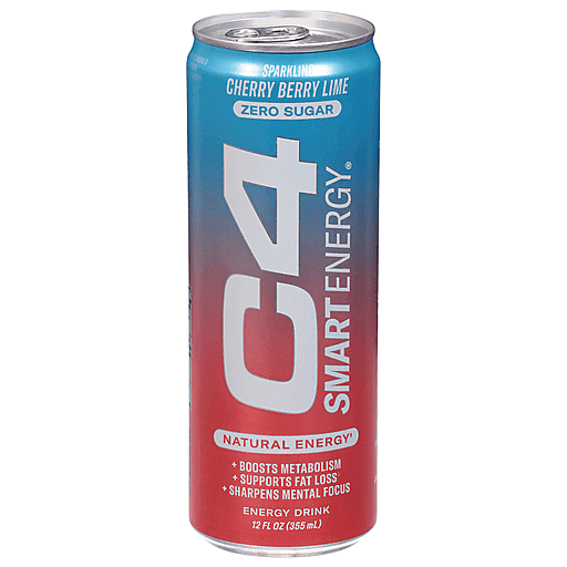 C4 Smart Energy Carbonated 12oz Sparkling Cherry Berry Lime (12/12 Oz)