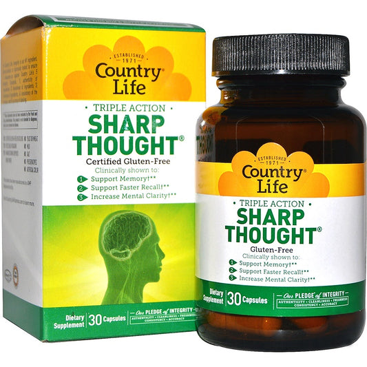 Triple Action Sharpthought Dietary Supplement (30 Capsules) from Country Life