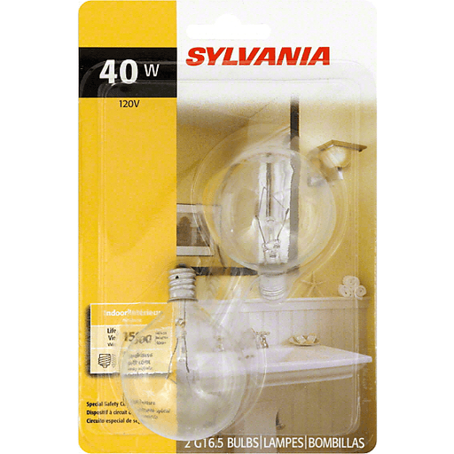 Sylvania 40w G16.5 Clear Globe Bulb