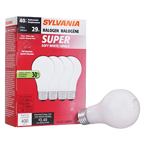 SYLVANIA 4-Pack 28-Watt A19 Medium Base Soft White Dimmable Halogen Light Bulbs