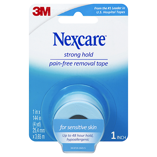 Nexcare Pain-Free Removal Tape, Strong Hold, Sensitive Skin, 1 Inch