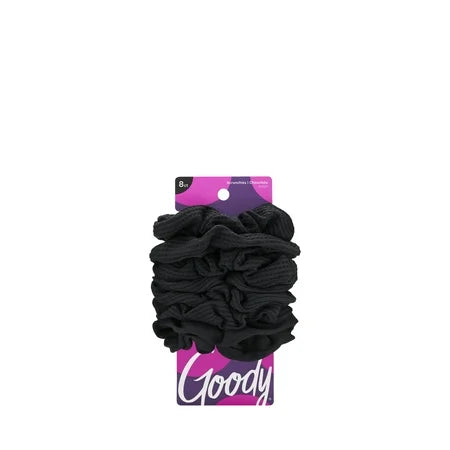 Goody Ouchless Scrunchie, Black, 8 Count, 1 Pack Each, By Goody Products, Inc.