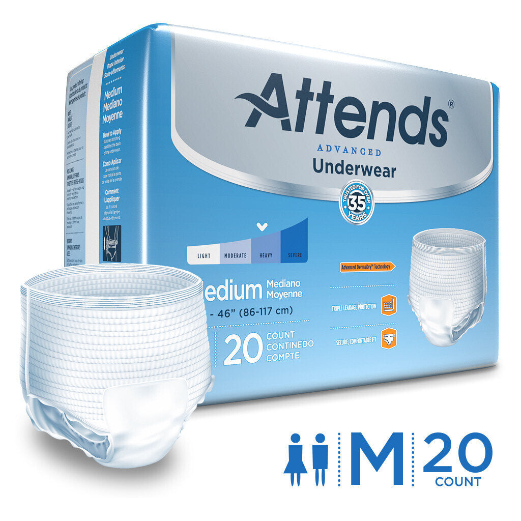 Attends Undrw Sup+ Med 20ct