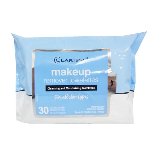 Clarisse Makeup Remover Towelettes. Cleanser & Moisturizer. Alcohol Free. 30 Ct