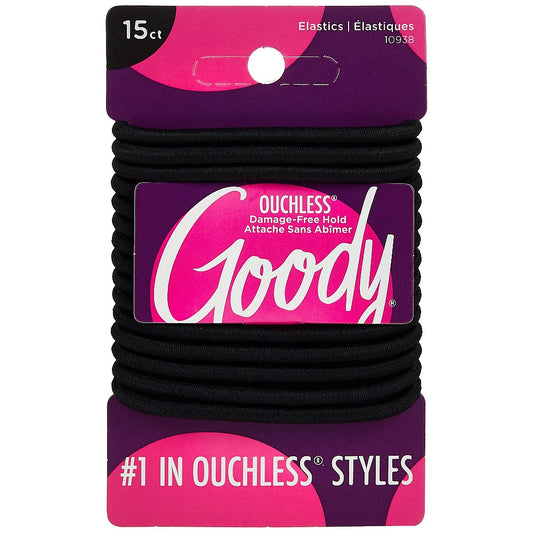 Goody Ouchless Little Black Dress 4mm Hair ElastiColorstay (15-Pack)