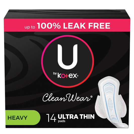 U By Kotex Cleanwear Ultra Thin Heavy Feminine Pads With Wings