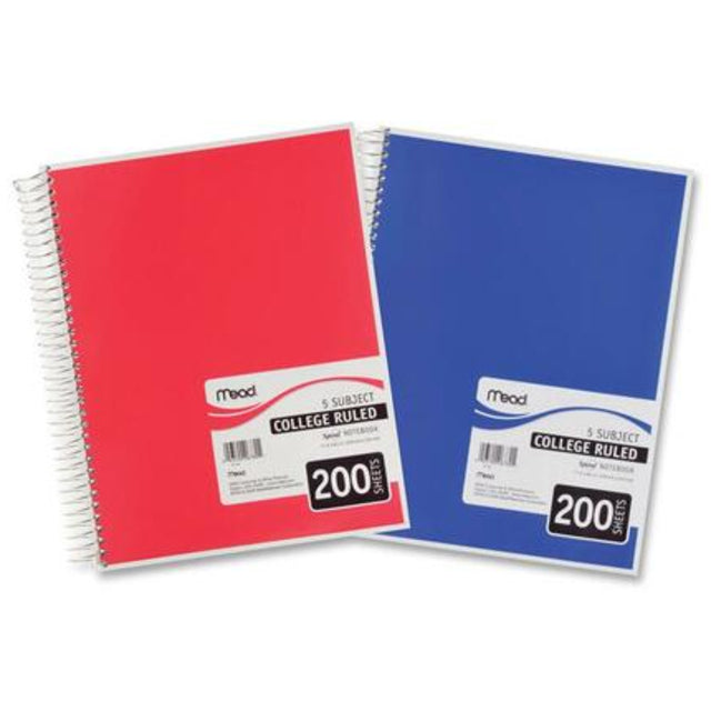 MEAD® SPIRAL® 5 SUBJECT NOTEBOOK, 200 CT, CR