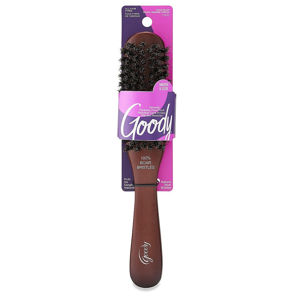 Styling Essentials Full Boar Grooming Brush Wooden, 1 Ct