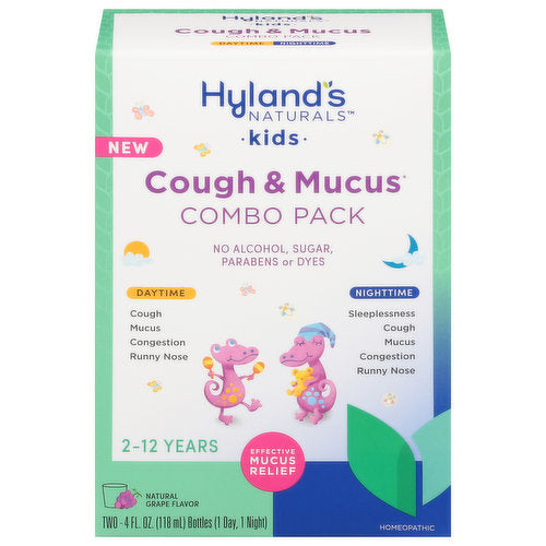 Hyland's Naturals Kids Cough & Mucus D&N Combo Pack Grape