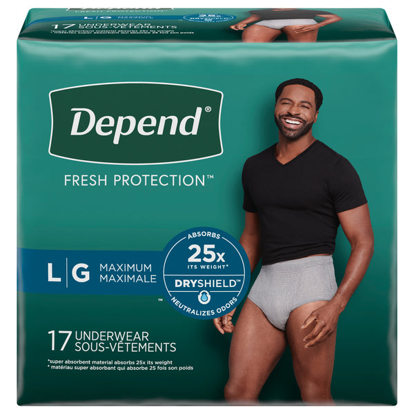 Depend Underwear Max Absorption Large Men 17ct