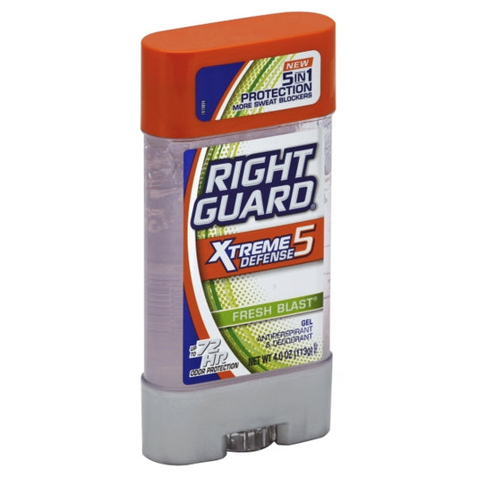 Right Guard Xtreme Defense Antiperspirant Deodorant Gel, Fresh Blast, 4 Ounce