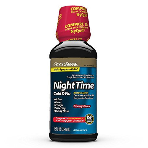 Goodsense Nighttime Cold & Flu Cherry Flavor 15-6.25-325mg/15ml 354ml