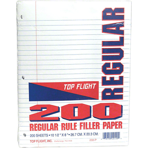 Filler Paper W/Rule 200ct