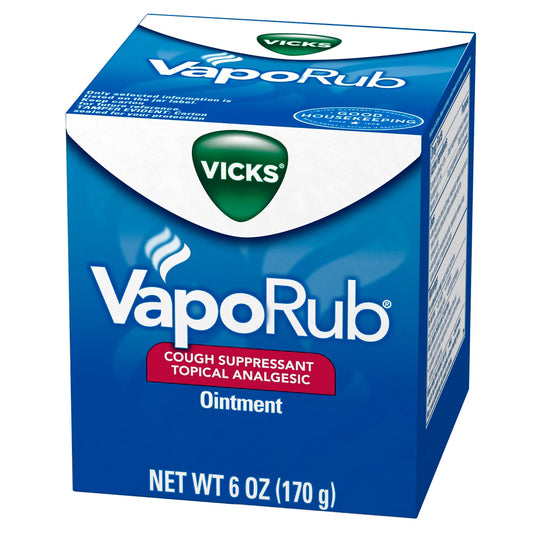 Vicks Vaporub Cough Suppressant Chest Rub Ointment Original 6 oz