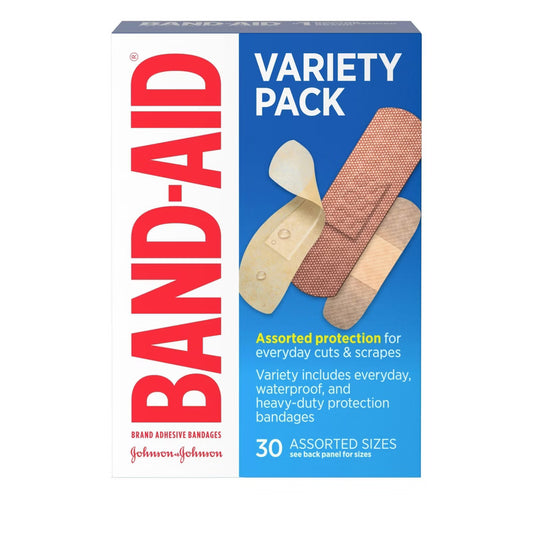 Band-Aid Brand Adhesive Bandages Variety Pack Assorted Sizes 30 Ct