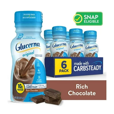 Glucerna Nutritional Shake Rich Chocolate 8.0 fl Oz x 6Pk, 1 Pack Each, By Abbott Laboratories
