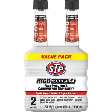 STP High Mileage Fuel Injector & Carburetor Cleaner, Twin Pack 5.25Oz.,1 Pack Each, By STP