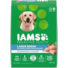 Iams Large Breed Proactive Health Chicken Flavor Whole Grain Dog Food, Adult 1+, 15 Lb, Each, By IAMS
