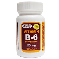 Rugby Vitamin B-6 25 mg 100 Tablets, 1 Bottle Each, By Rugby