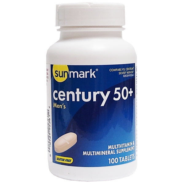 Century 50+ Men's Multivitamins, 100 Tablets, 1 Bottle Each, By SunMark