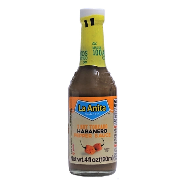 X Hot Toreado Habanero Pepper Sauce, 4 fl. oz., 1 Bottle Each, By La Anita