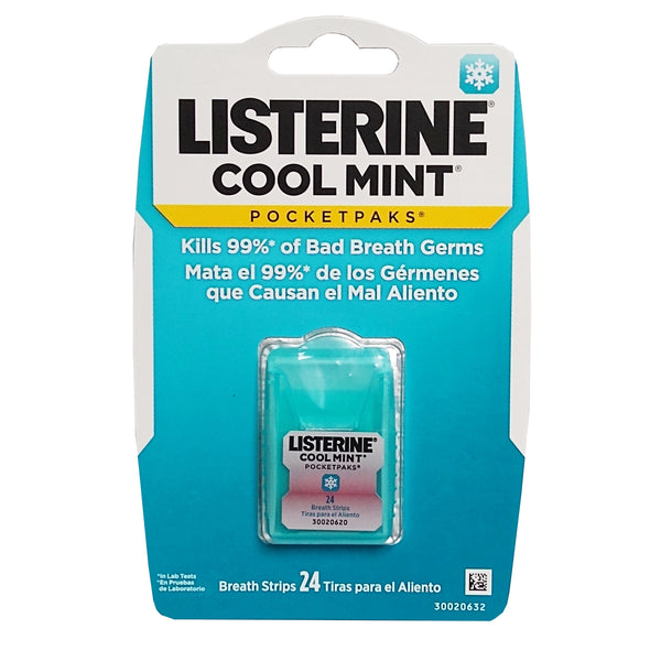 Listerine Cool Mint Pocketpaks 24 Breath Strips, 1 Pack Each, By Johnson & Johnson
