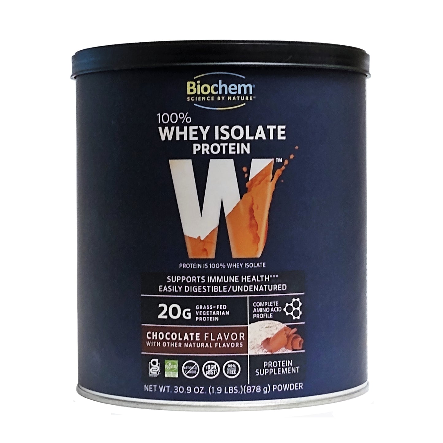 Biochem 100% Whey Isolate Protein, Chocolate Flavor, 30.9 oz., 1 Each, By Country Life, LLC