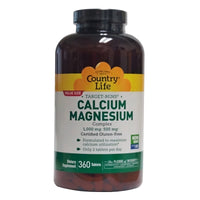 Country Life Calcium Magnesium, 360 Vegan Tablets, 1 Bottle Each, By Country Life LLC