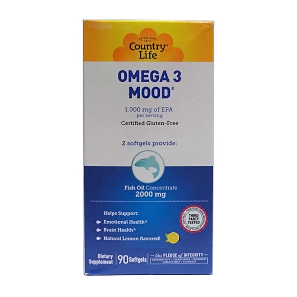 Country Life Omega 3 Mood, 90 Soft-Gels, 1 Bottle, By Country Life LLC