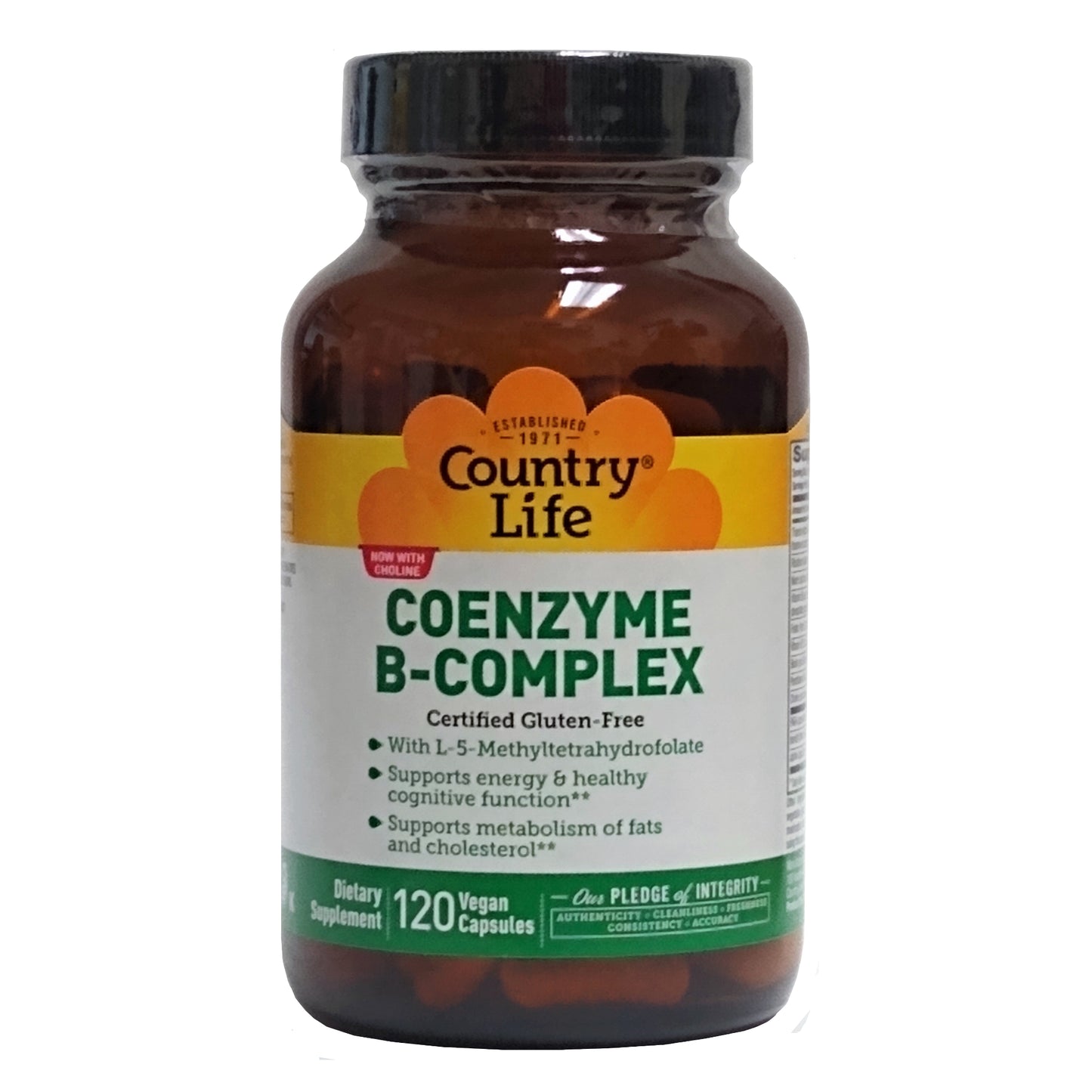 Country Life Coenzyme B-Complex, 1 Bottle, 120 Vegan Capsules, By Country Life LLC