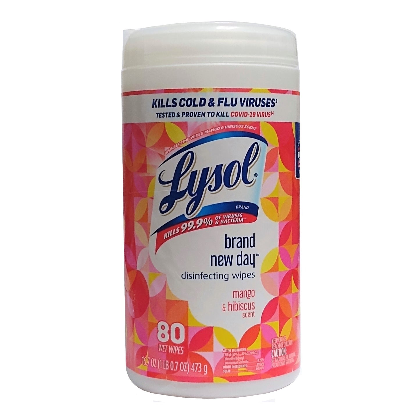 Lysol Disinfecting Wipes Mango & Hibiscus, 16.7 Oz, 1 Bottle Each, By Reckitt Benckiser