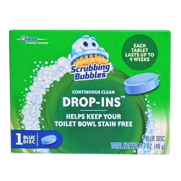 Scrubbing Bubbles Continuous Clean Drop-Ins, Toilet Bowl Cleaner Tablets, 1.7 oz., 1 Box Each, By SC Johnson and Son