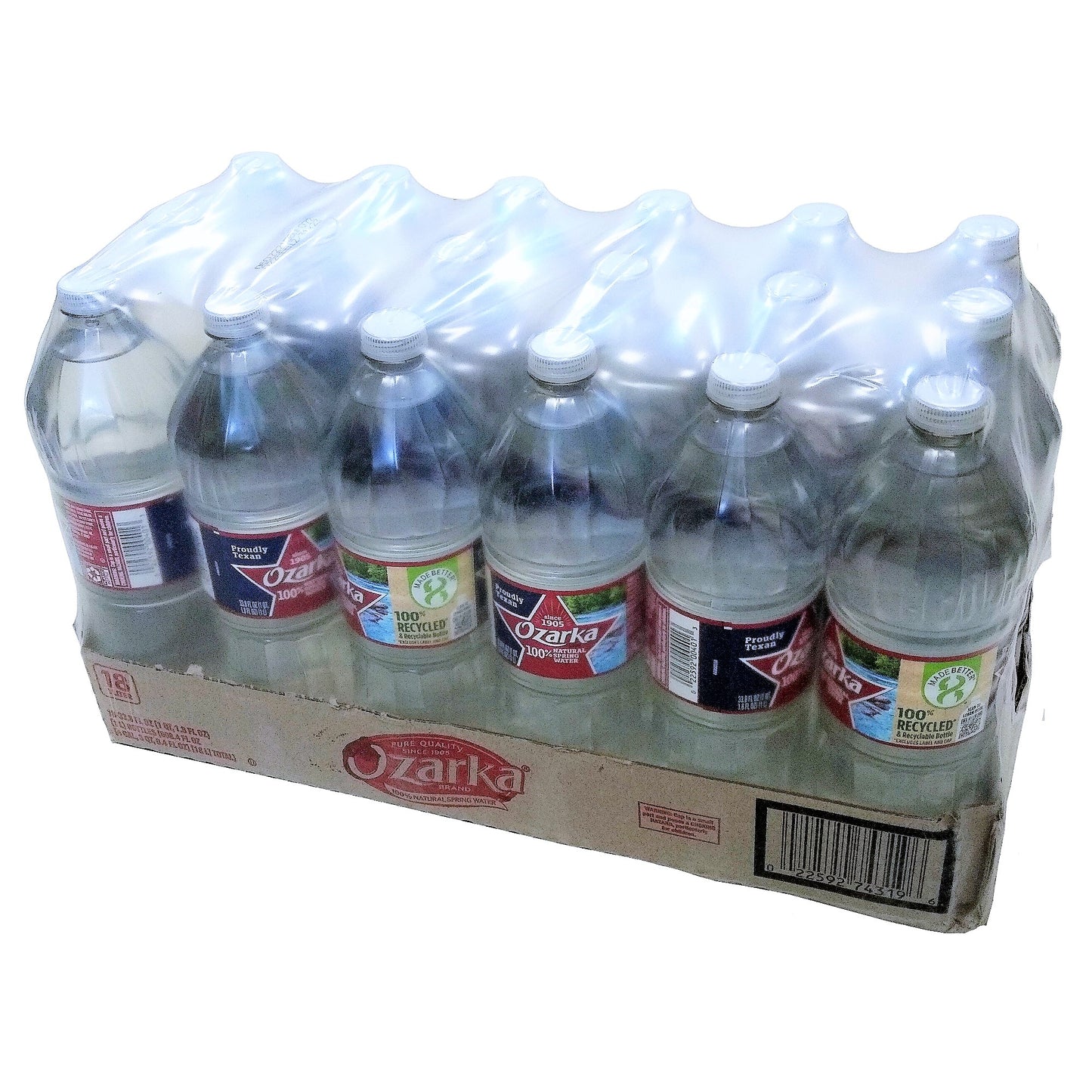 Ozarka 100% Naturally Spring Water 33.8 Fl. Oz., 18 Bottles, By Ozarka