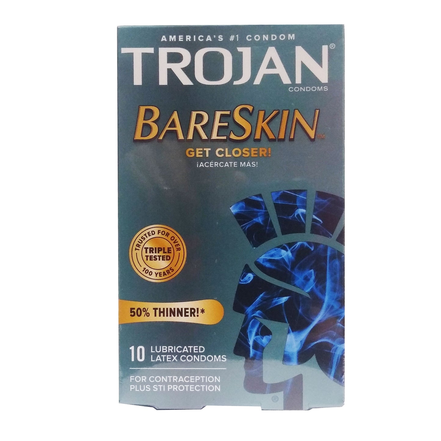 Trojan Bare Skin Latex Condoms, 10 Count, 1 Box Each, By Church and Dwight