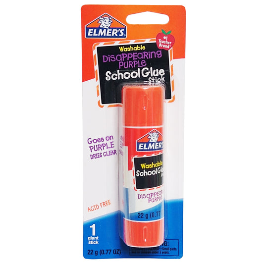 Elmer's Washable Disappearing School Glue Stick, 0.77 Oz., 1 Ct., Case Of 48, By Borden