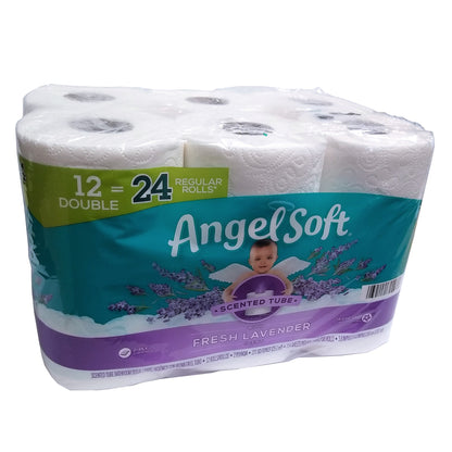 Angel Soft Lavender Scented Bath Tissue, 12 Double Rolls, 1 Package, By Georgia Pacific